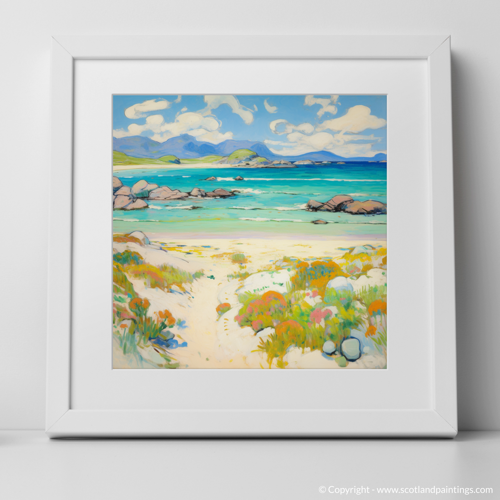 Art Print of Mellon Udrigle Beach, Wester Ross in summer with a white frame