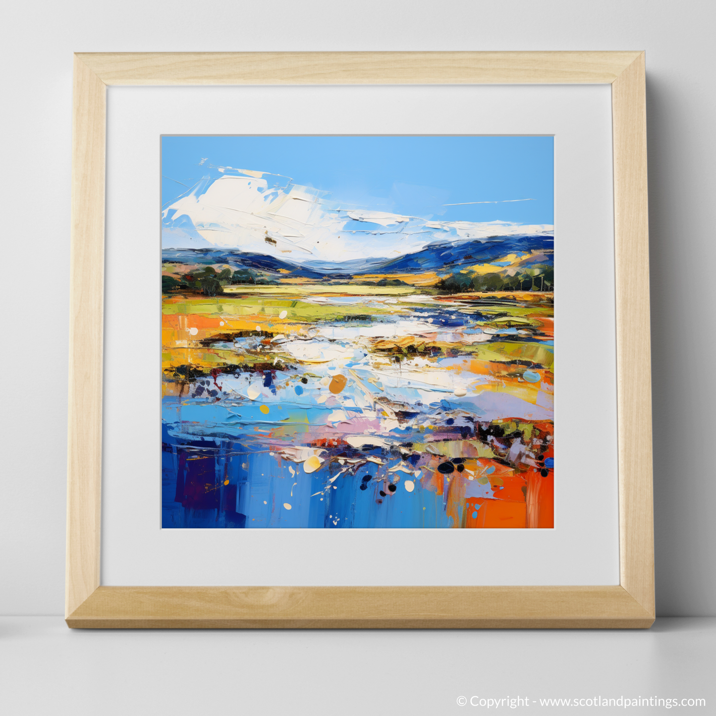 Art Print of Loch Doon, Ayrshire in summer with a natural frame