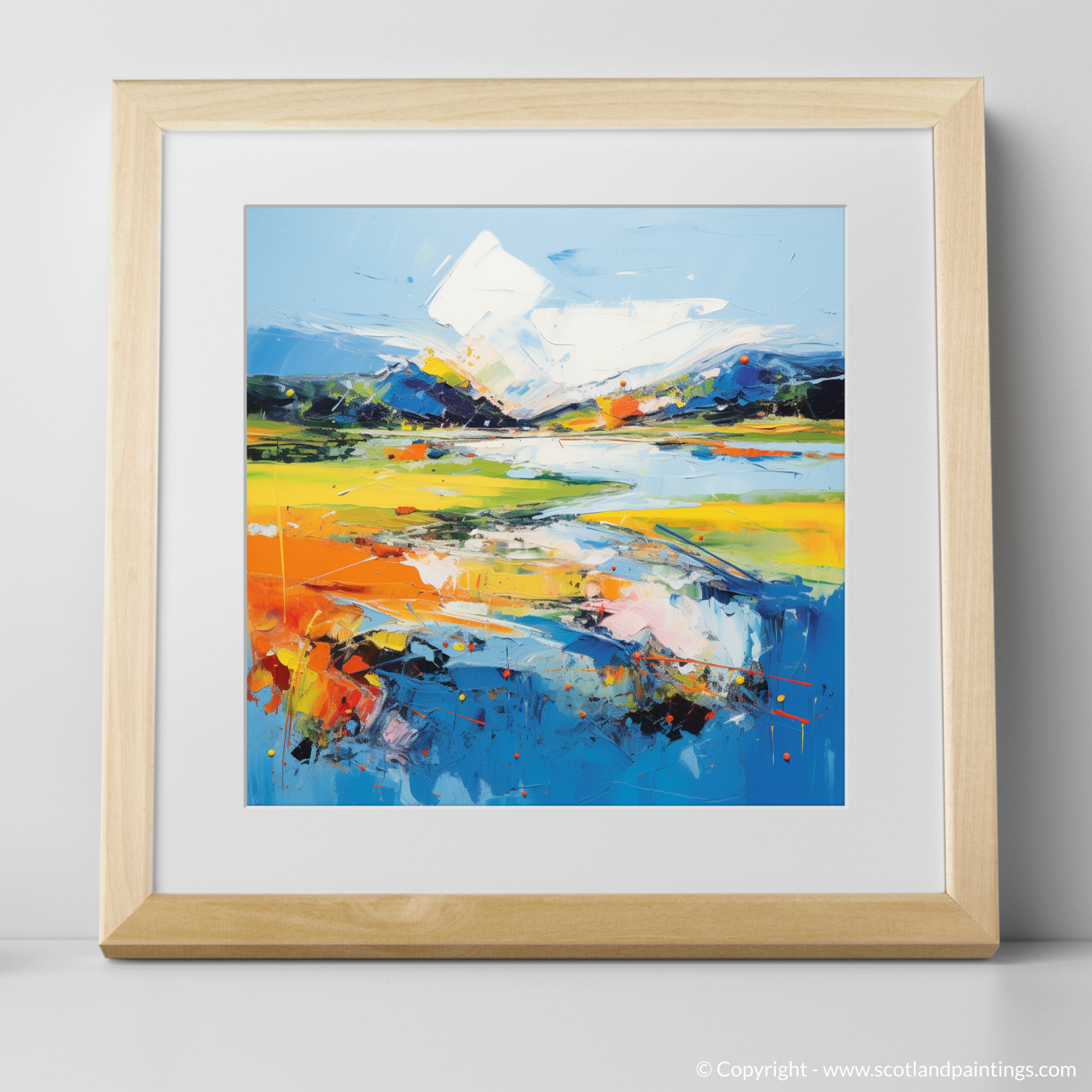 Art Print of Loch Doon, Ayrshire in summer with a natural frame