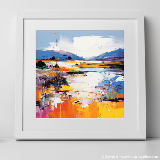 Art Print of Loch Doon, Ayrshire in summer with a white frame