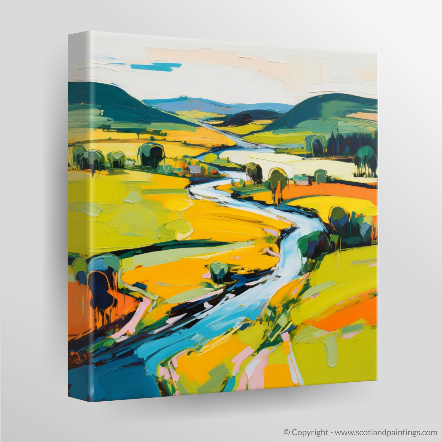 Canvas Print of River Tweed, Scottish Borders in summer