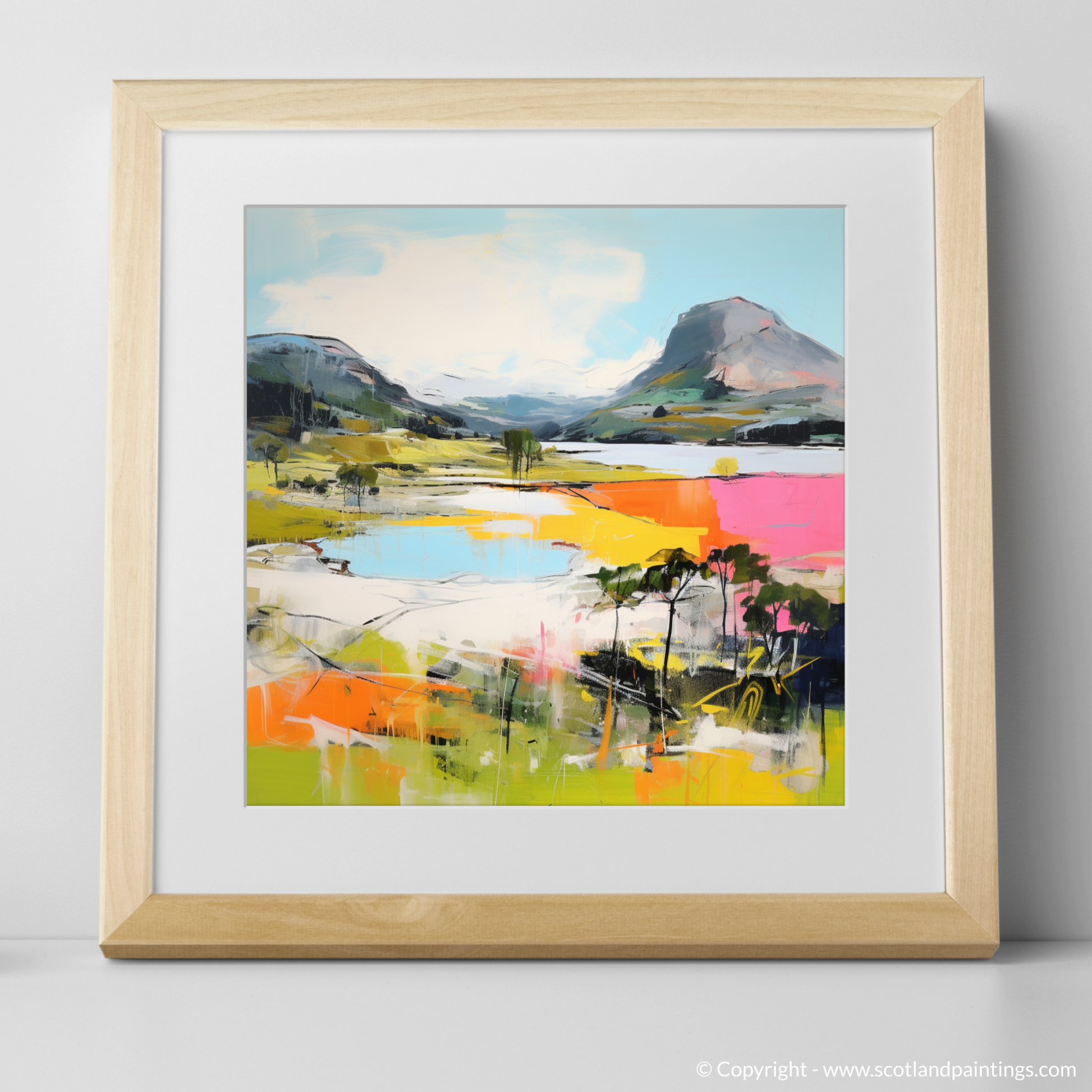 Art Print of Loch Maree, Wester Ross in summer with a natural frame