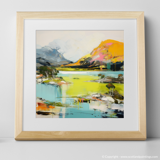 Art Print of Loch Maree, Wester Ross in summer with a natural frame