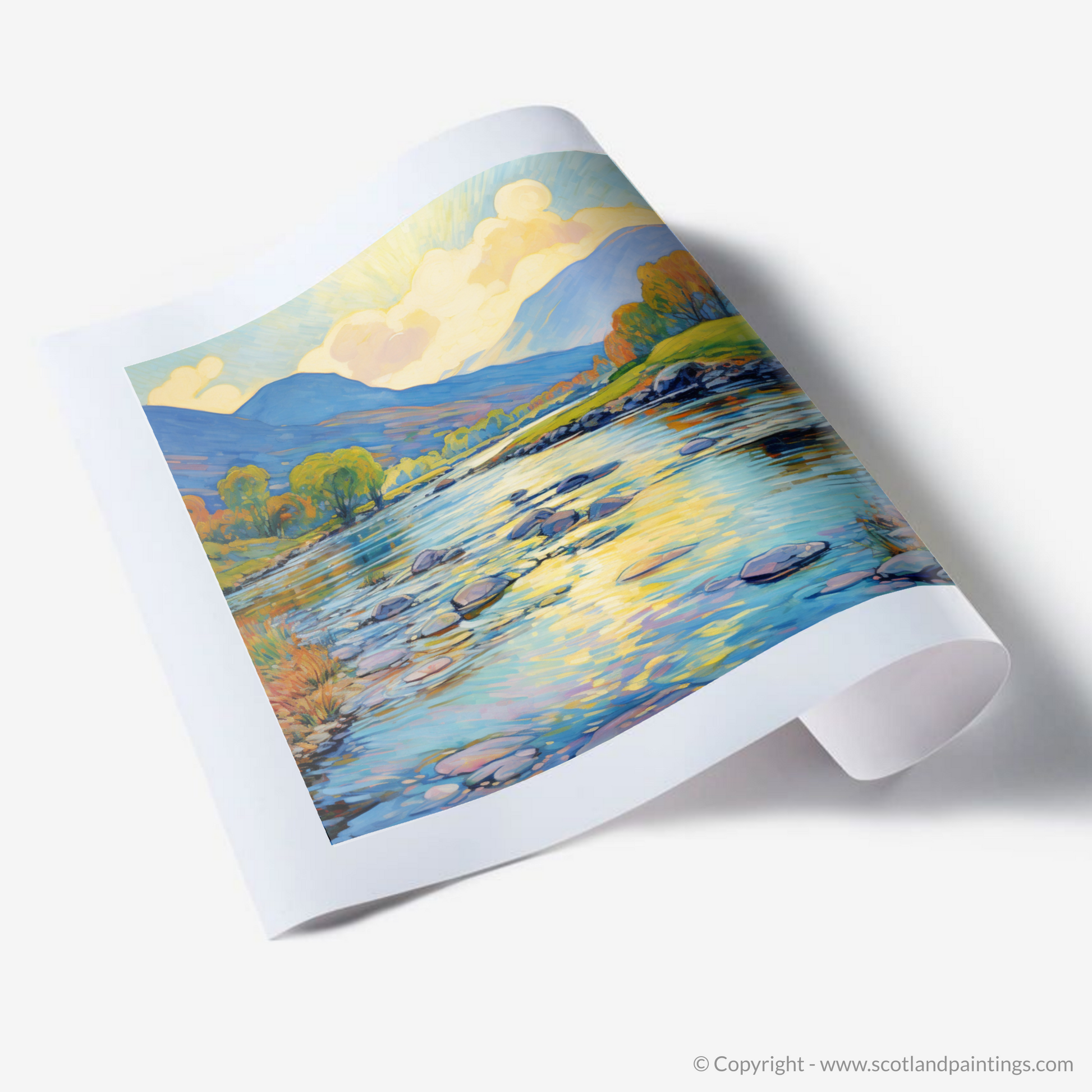 Art Print of River Orchy, Argyll and Bute in summer