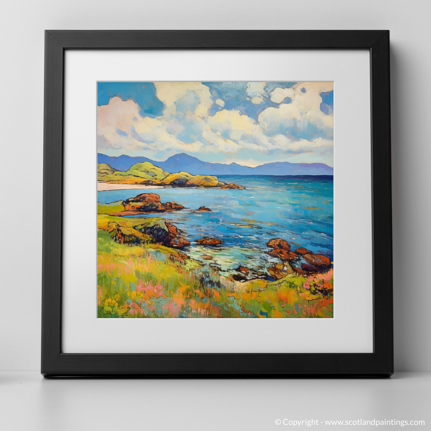 Art Print of Isle of Jura, Inner Hebrides in summer with a black frame