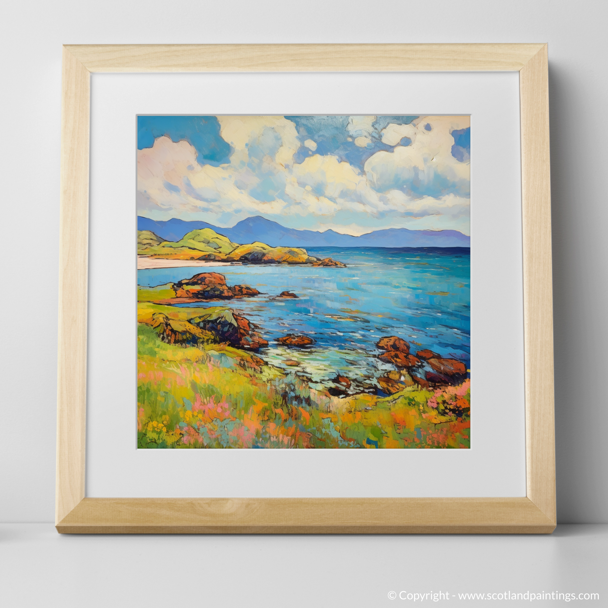 Art Print of Isle of Jura, Inner Hebrides in summer with a natural frame