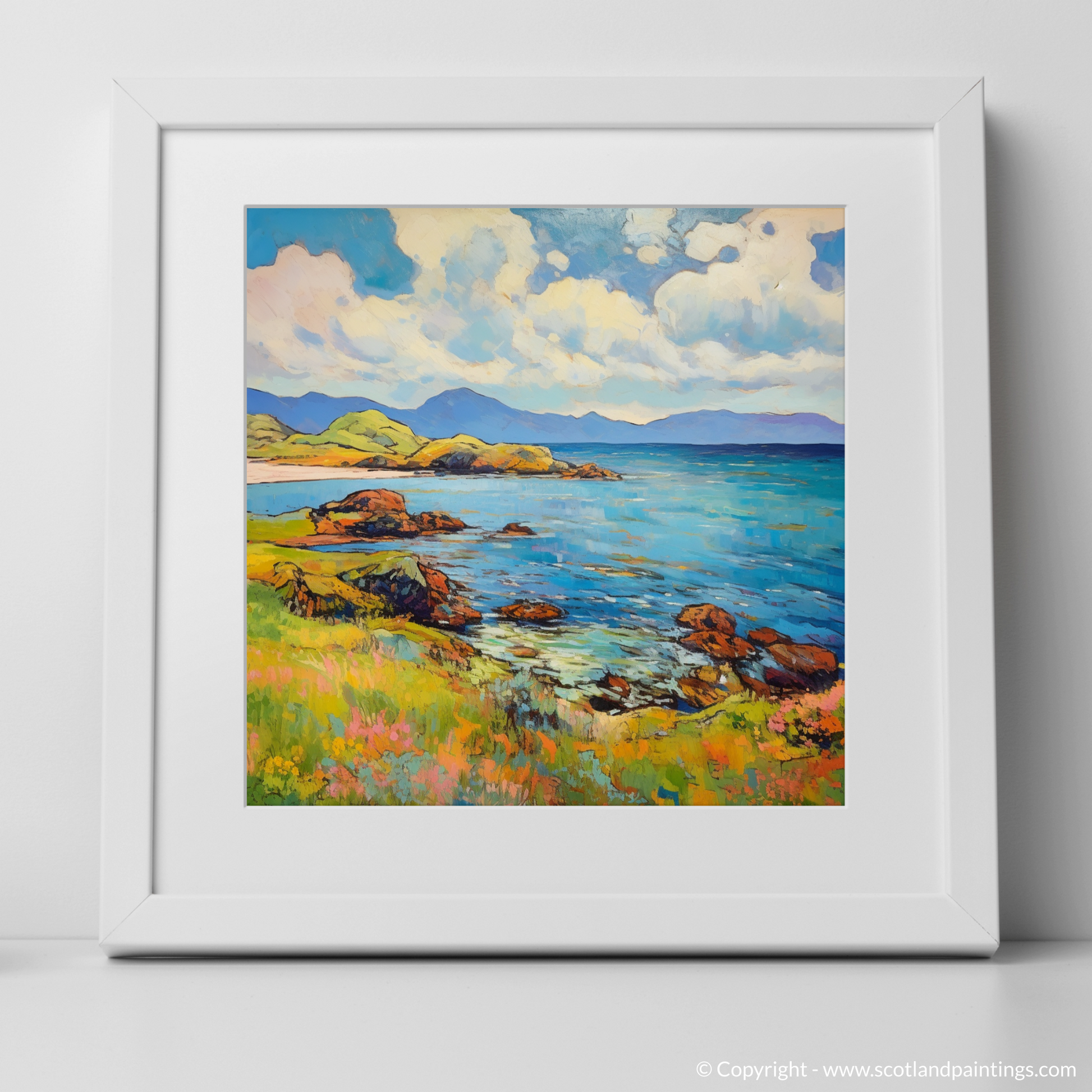 Art Print of Isle of Jura, Inner Hebrides in summer with a white frame