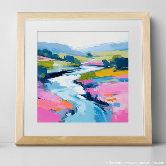 Art Print of River Garry, Highlands in summer with a natural frame