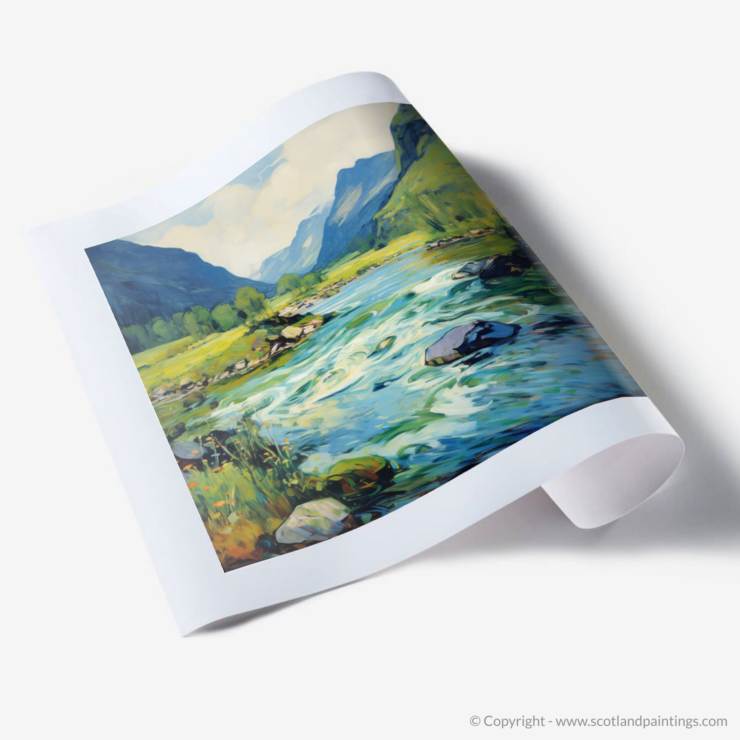 Art Print of River in Glencoe during summer
