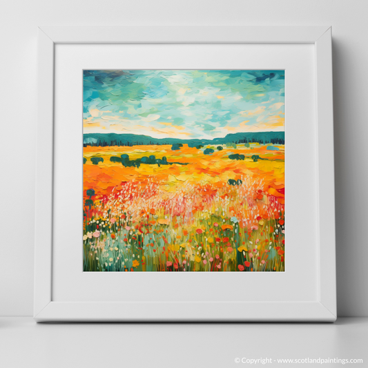 Art Print of Glenesk, Angus in summer with a white frame