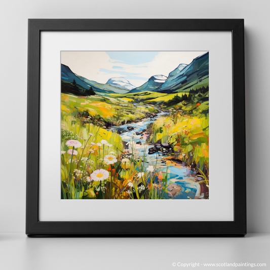 Art Print of Glen Sannox, Isle of Arran in summer with a black frame