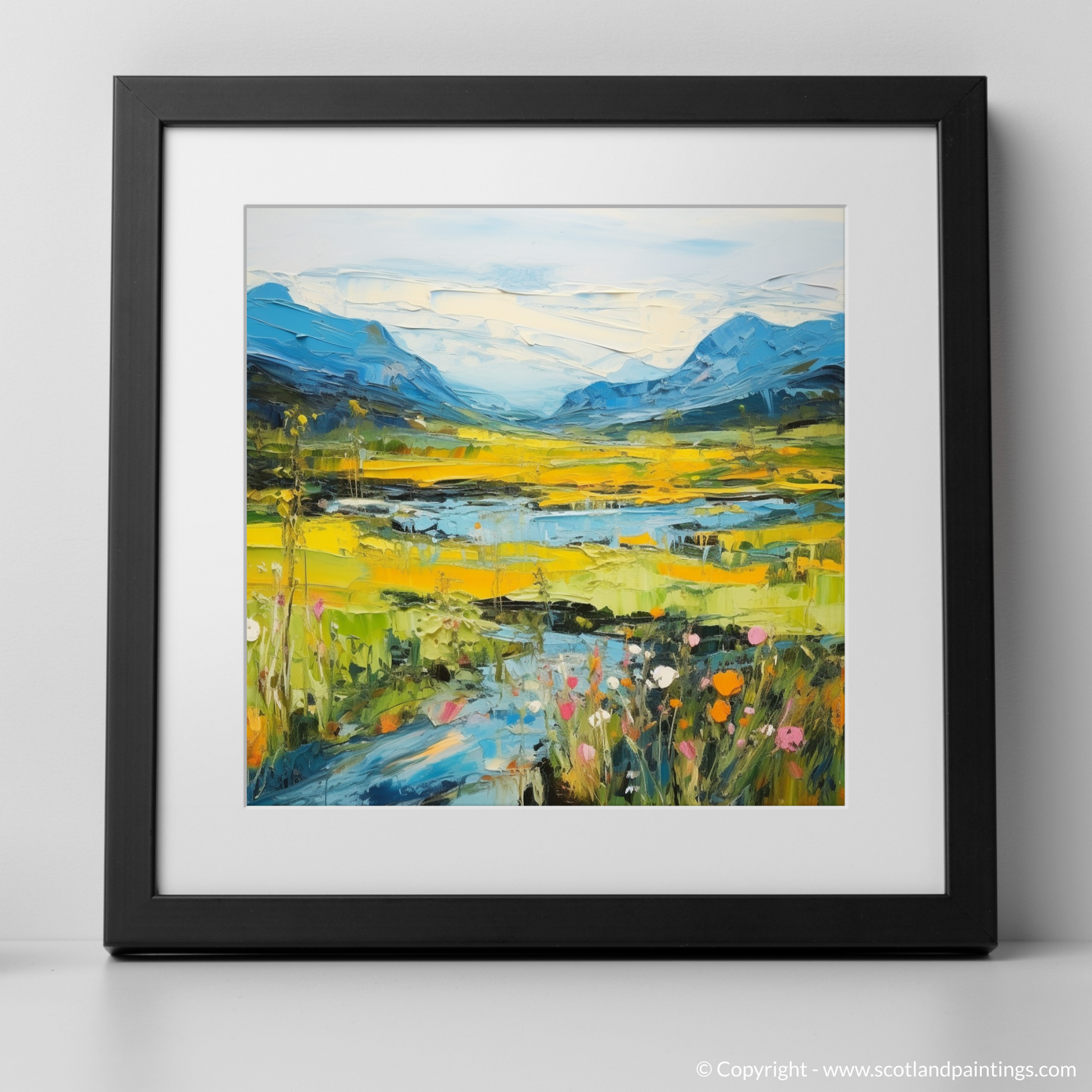 Art Print of Glen Sannox, Isle of Arran in summer with a black frame