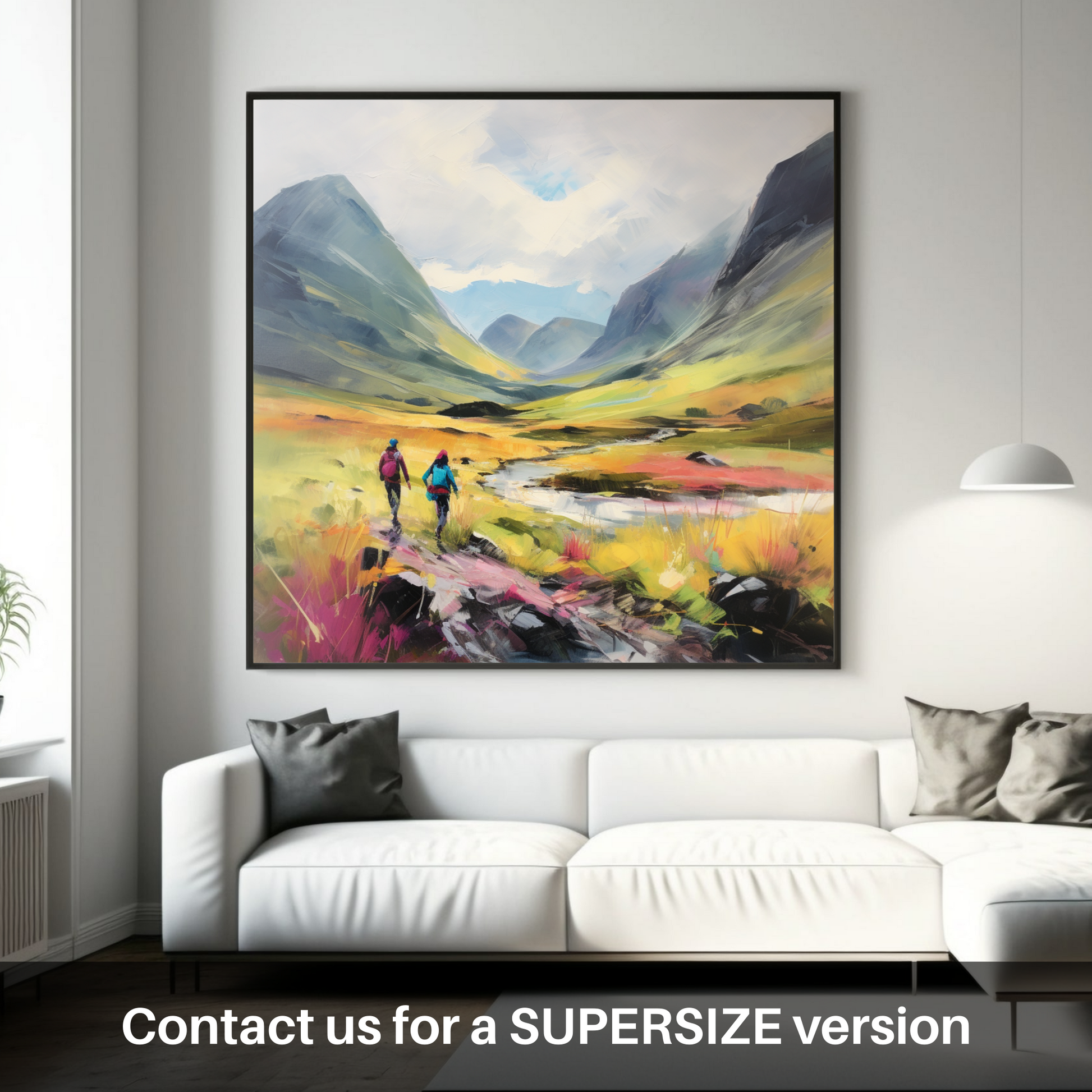 Huge supersize print of Walkers in Glencoe during summer