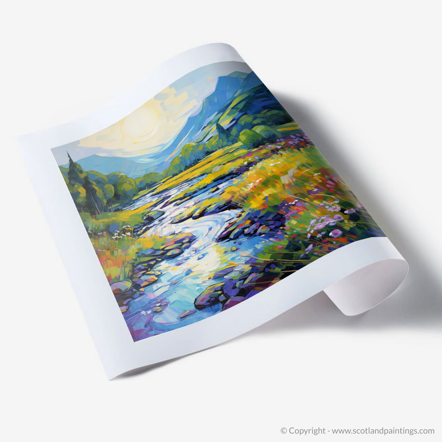 Art Print of River Orchy, Argyll and Bute in summer