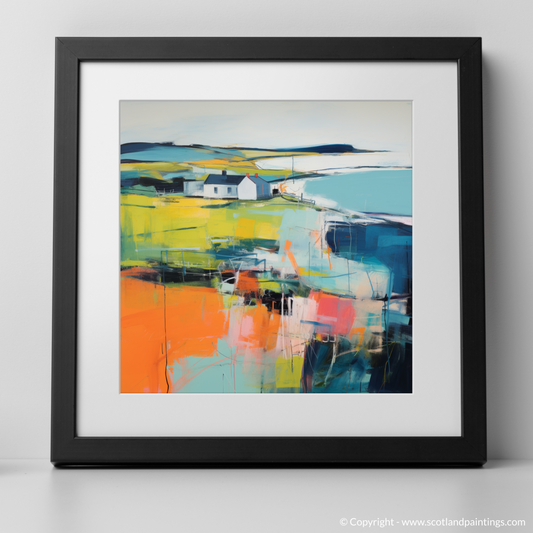 Art Print of Orkney, North of mainland Scotland in summer with a black frame