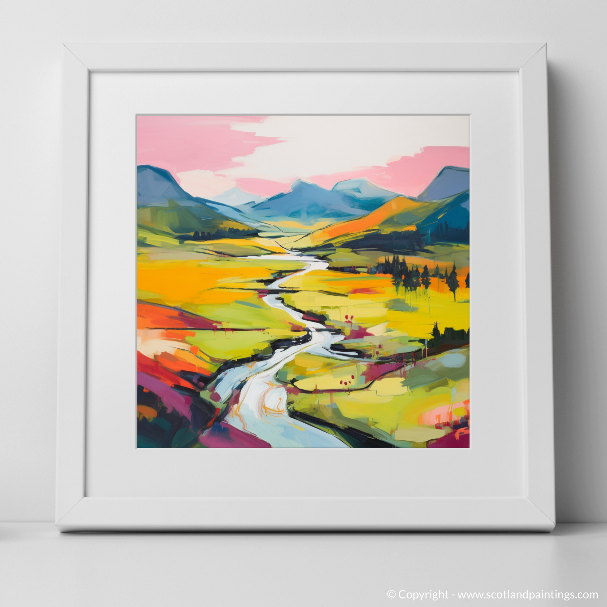 Art Print of Glen Strathfarrar, Highlands in summer with a white frame