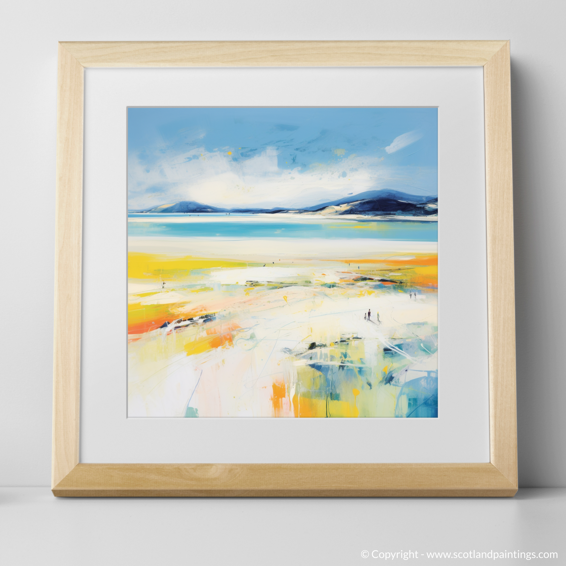 Art Print of Luskentyre Beach, Isle of Harris in summer with a natural frame