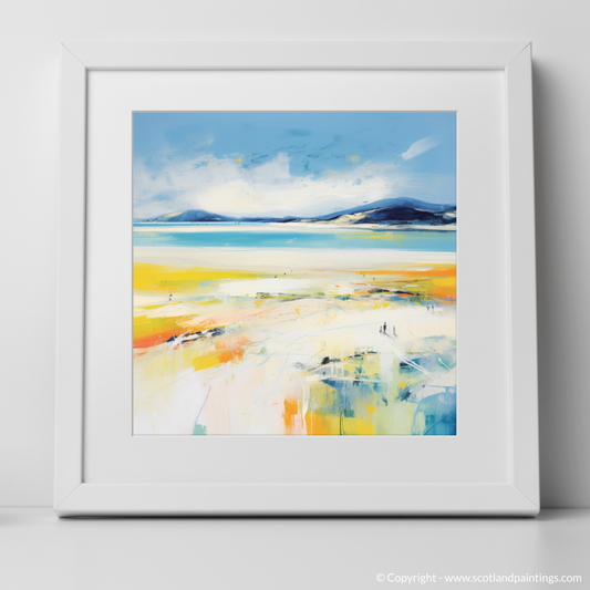 Art Print of Luskentyre Beach, Isle of Harris in summer with a white frame