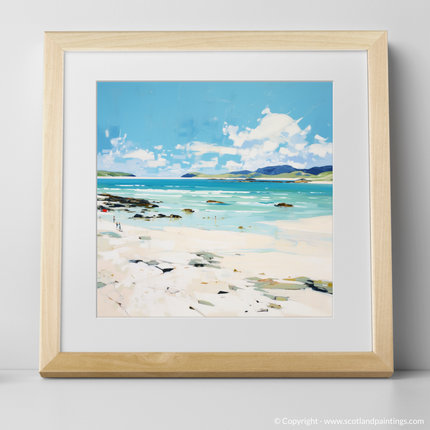 Art Print of Luskentyre Beach, Isle of Harris in summer with a natural frame