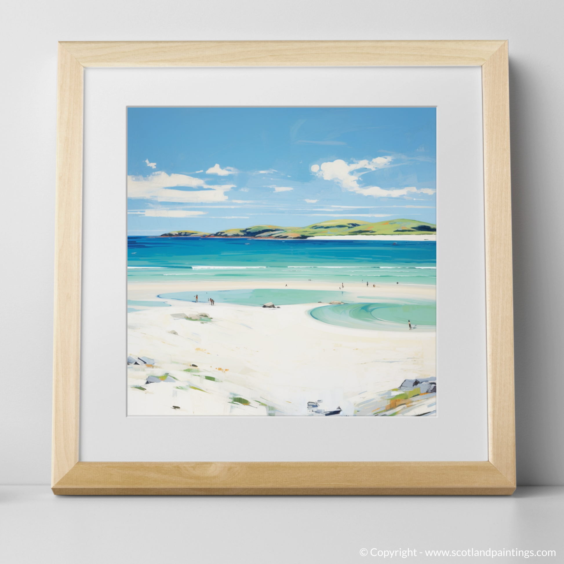 Art Print of Luskentyre Beach, Isle of Harris in summer with a natural frame