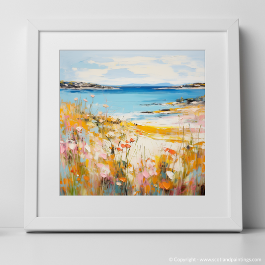 Art Print of Isle of Gigha, Inner Hebrides in summer with a white frame