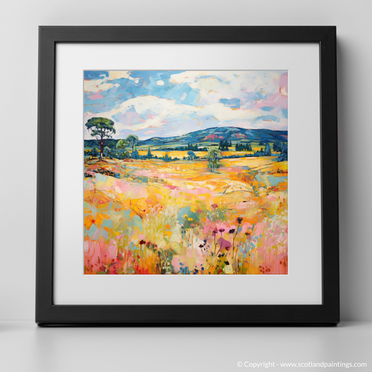 Art Print of Glen Tanar, Aberdeenshire in summer with a black frame