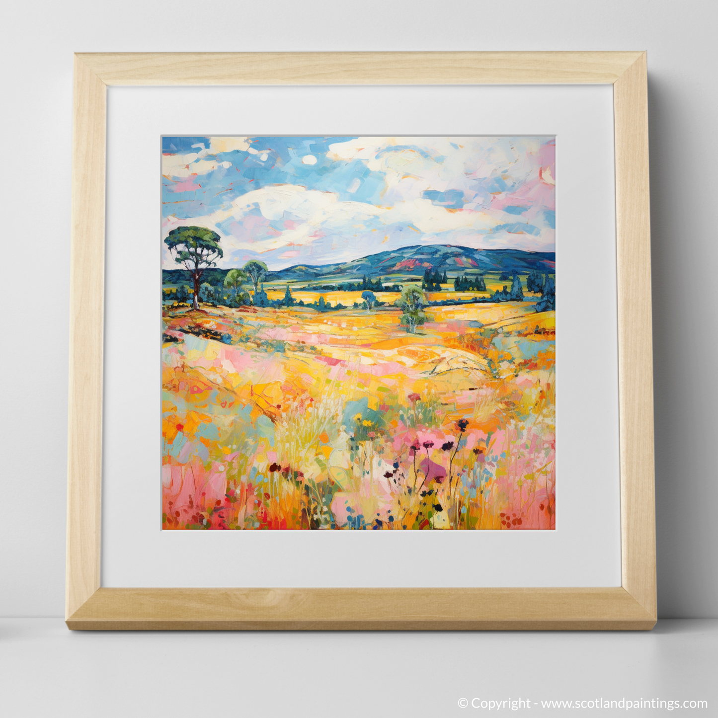 Art Print of Glen Tanar, Aberdeenshire in summer with a natural frame