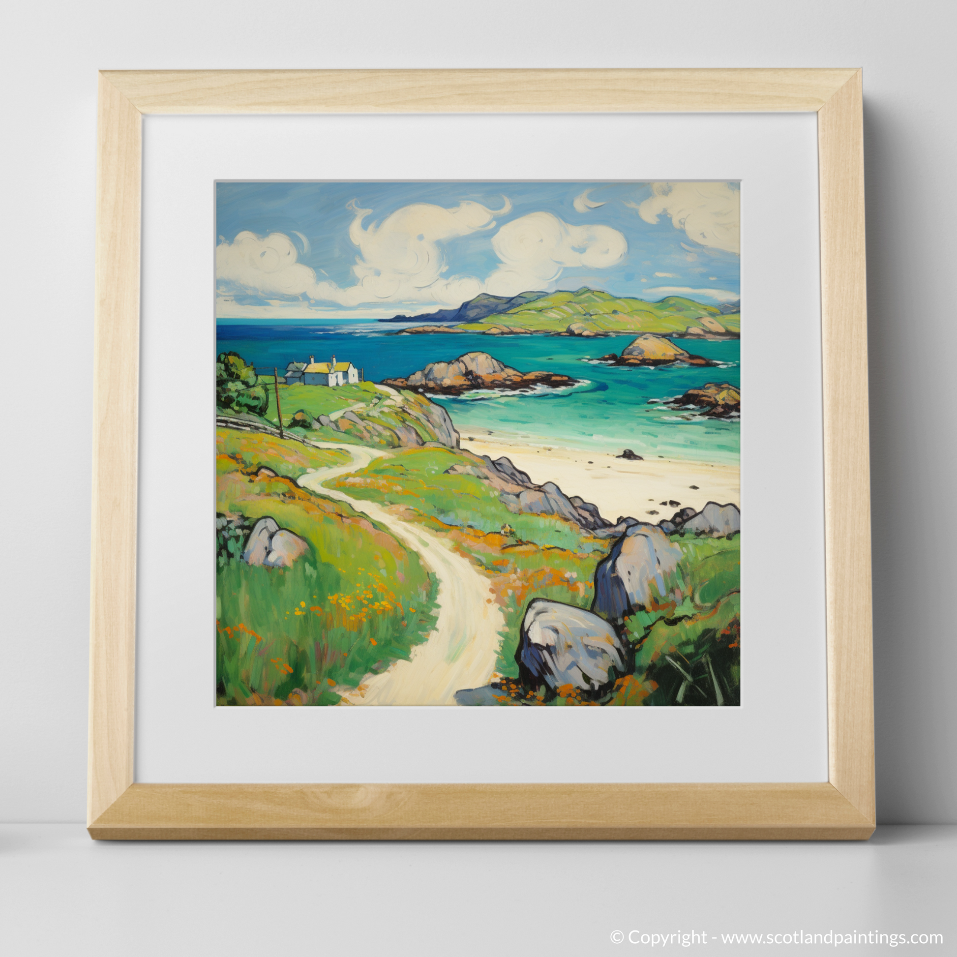 Art Print of Isle of Iona, Inner Hebrides in summer with a natural frame