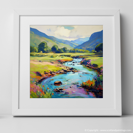 Art Print of Glen Lyon, Perthshire in summer with a white frame