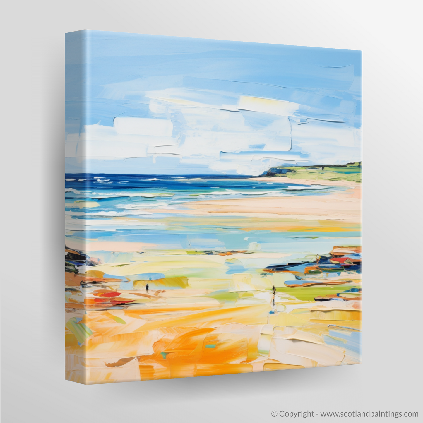 Canvas Print of St Cyrus Beach, Aberdeenshire in summer