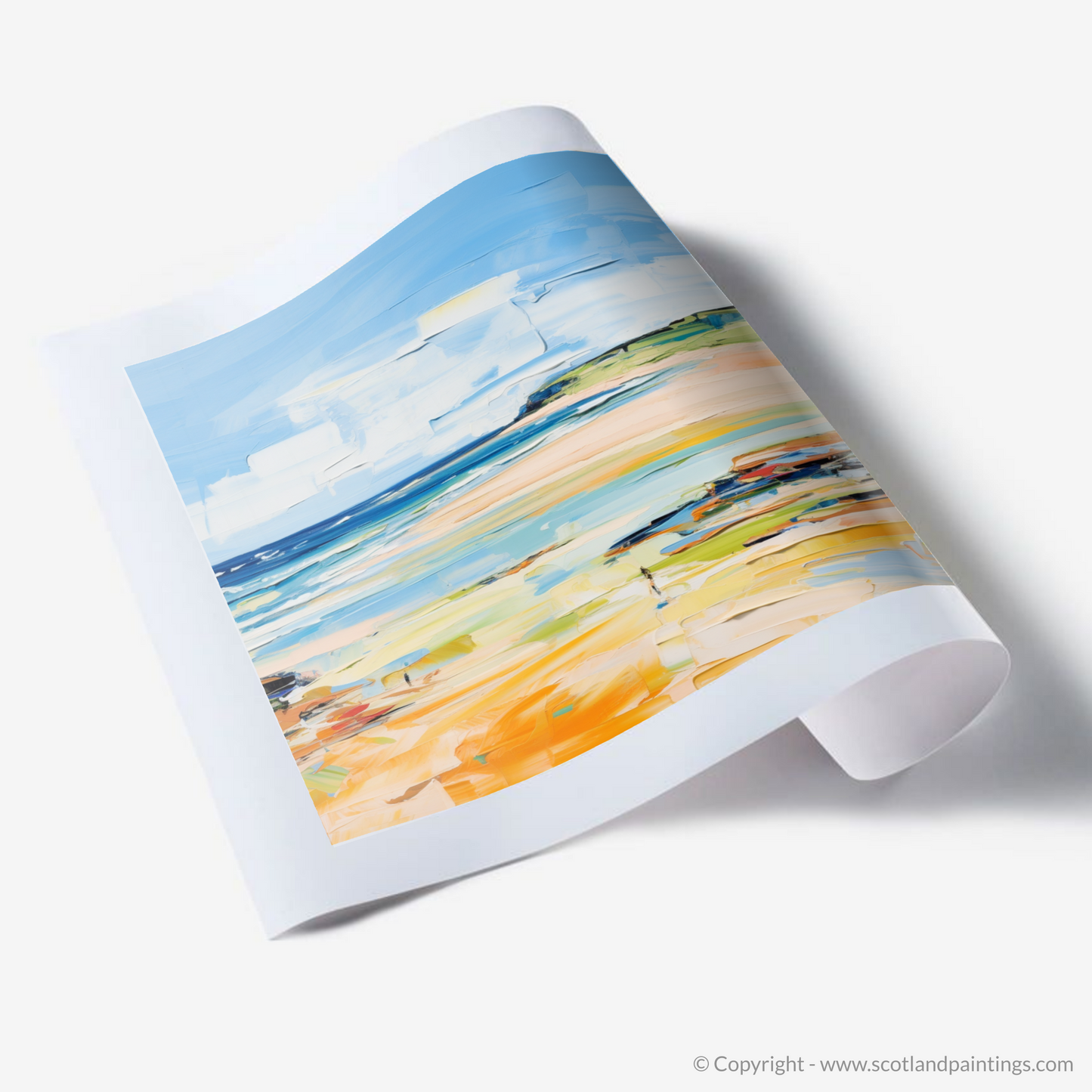 Art Print of St Cyrus Beach, Aberdeenshire in summer