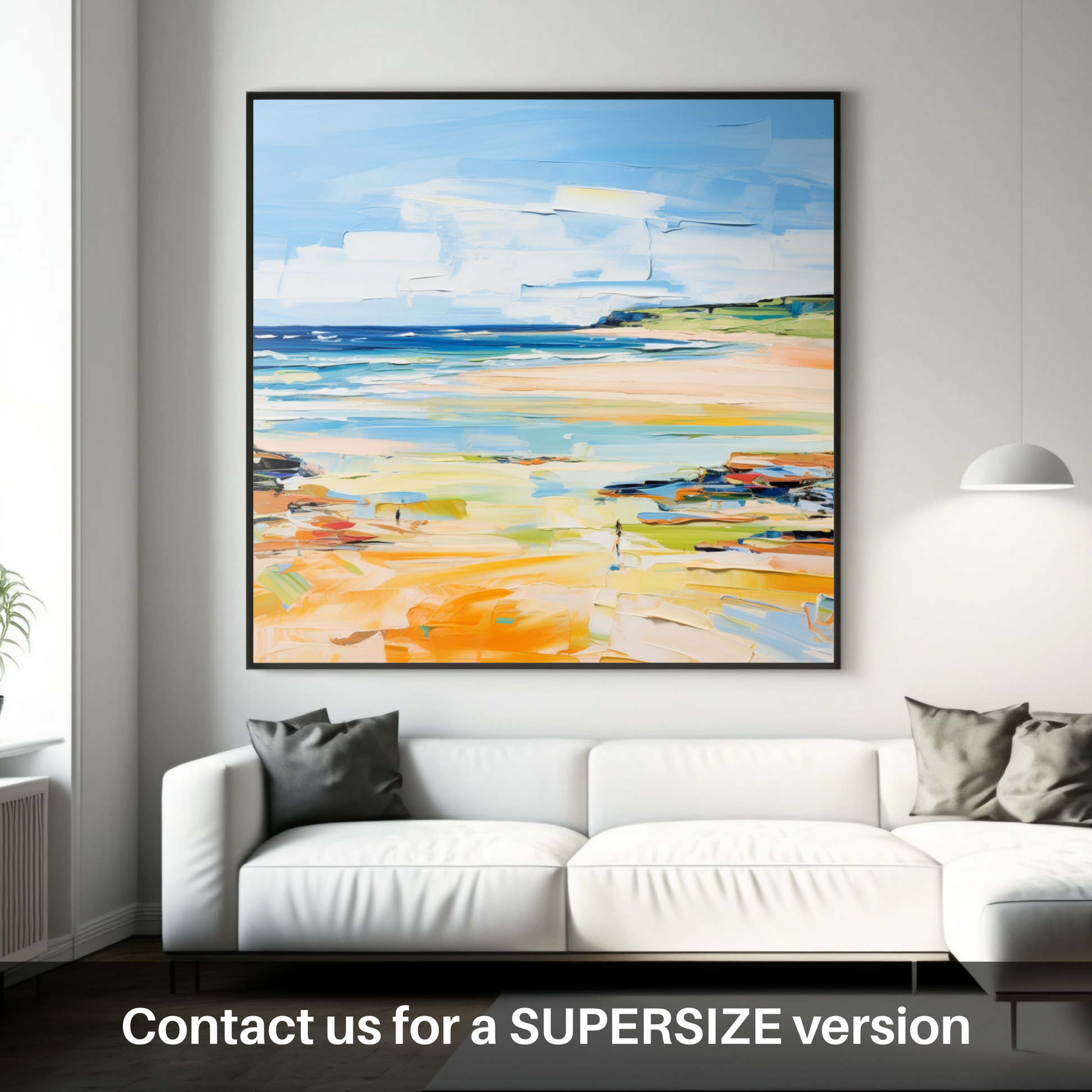 Huge supersize print of St Cyrus Beach, Aberdeenshire in summer