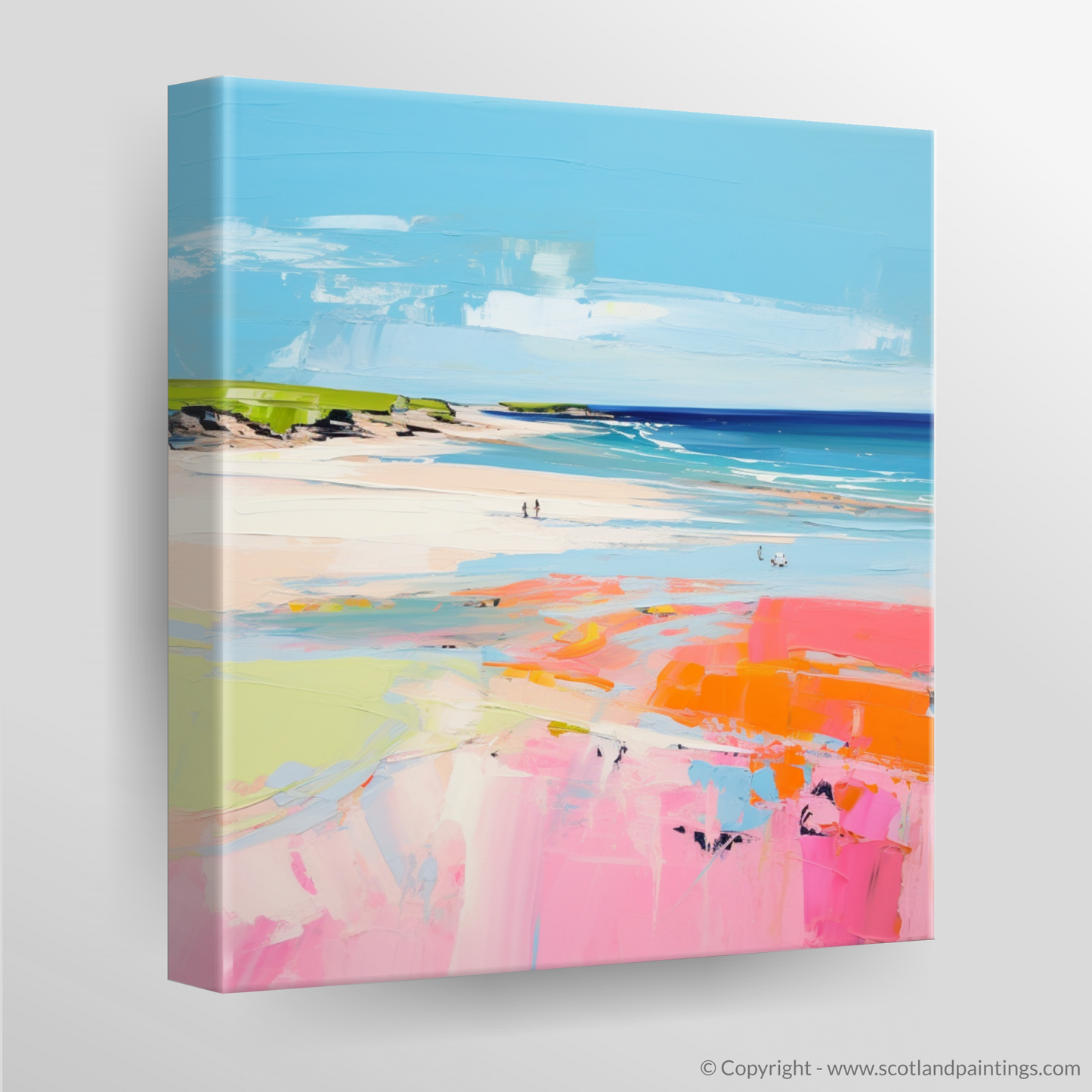 Canvas Print of St Cyrus Beach, Aberdeenshire in summer