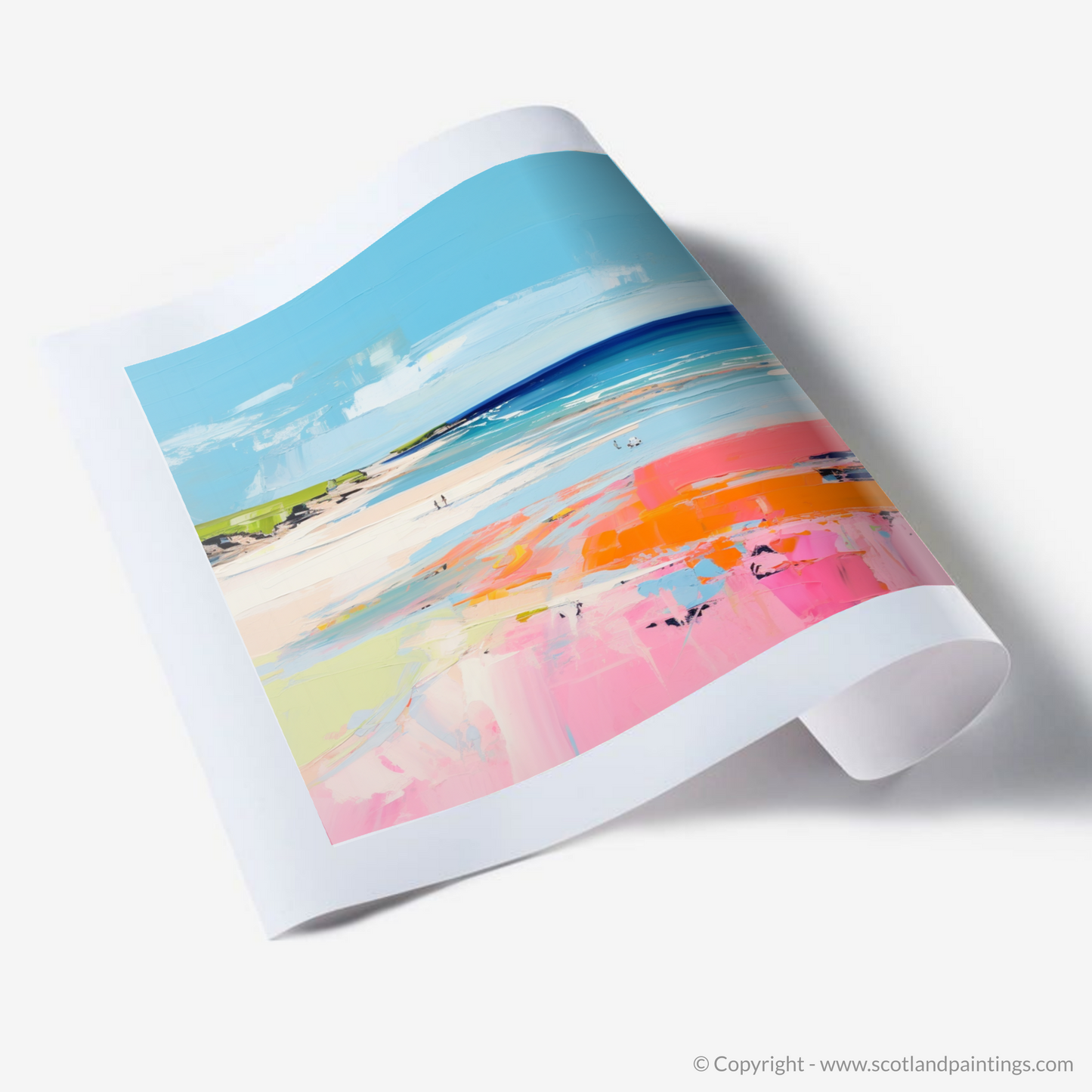 Art Print of St Cyrus Beach, Aberdeenshire in summer