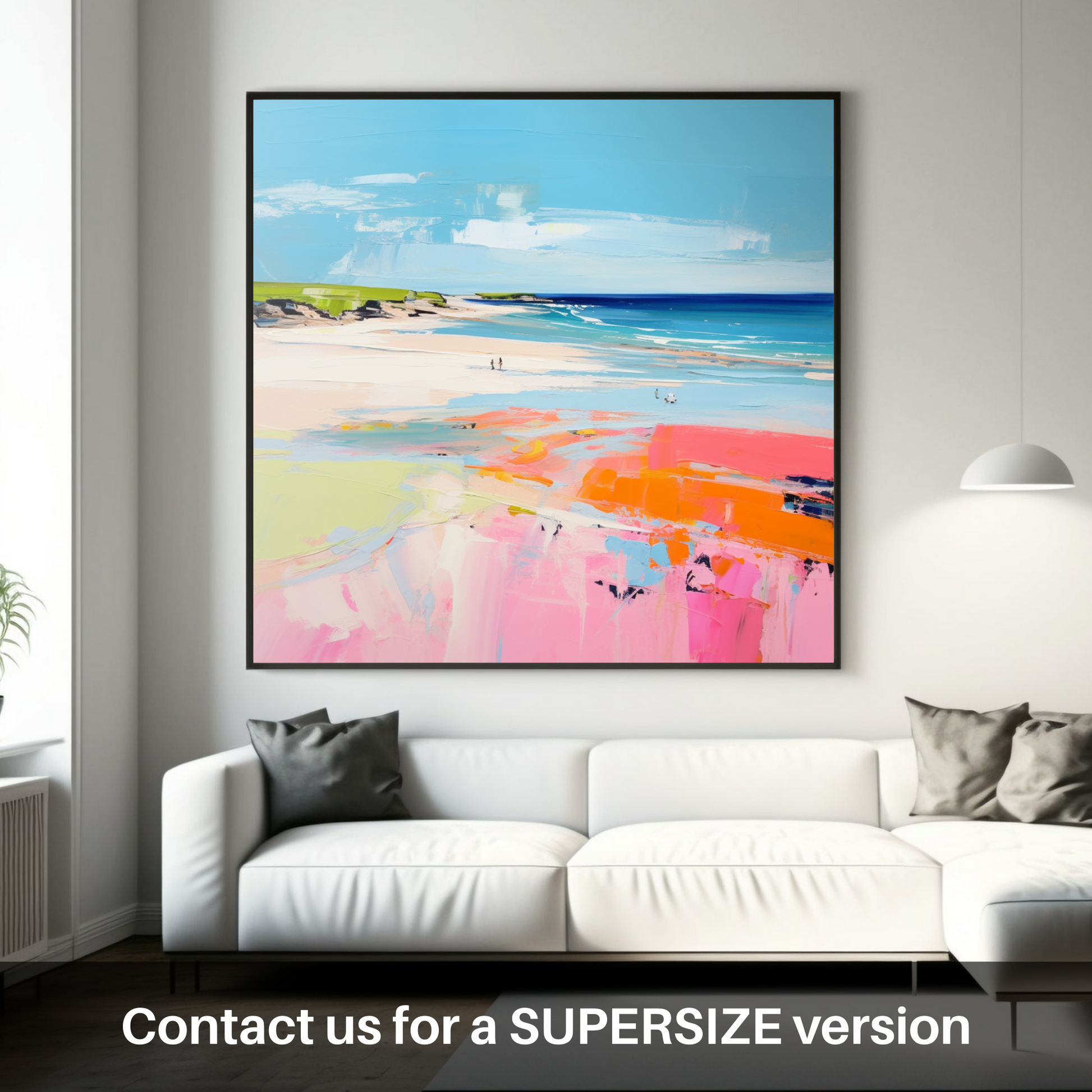 Huge supersize print of St Cyrus Beach, Aberdeenshire in summer