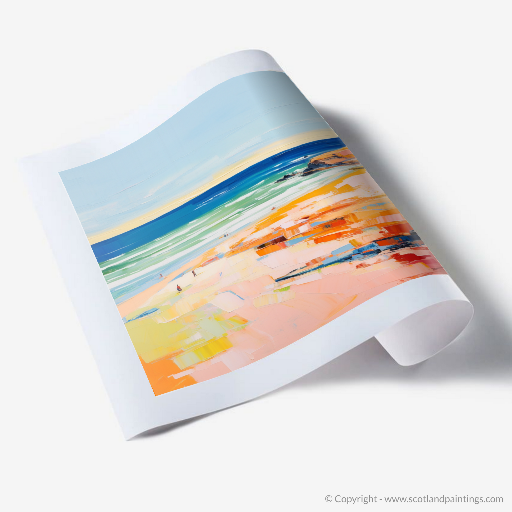 Art Print of St Cyrus Beach, Aberdeenshire in summer