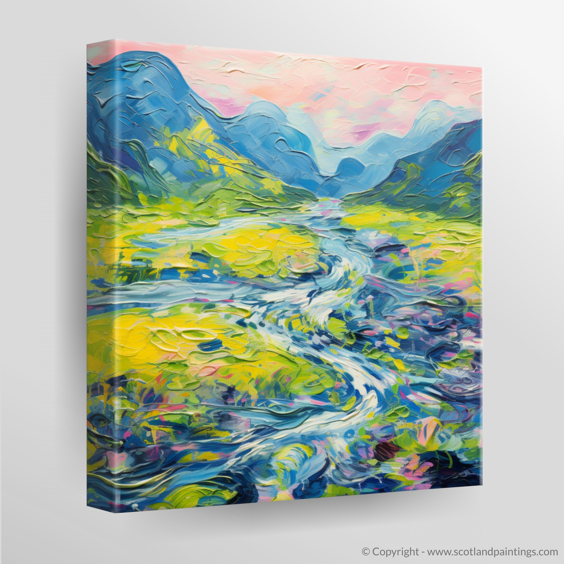 Canvas Print of River in Glencoe during summer