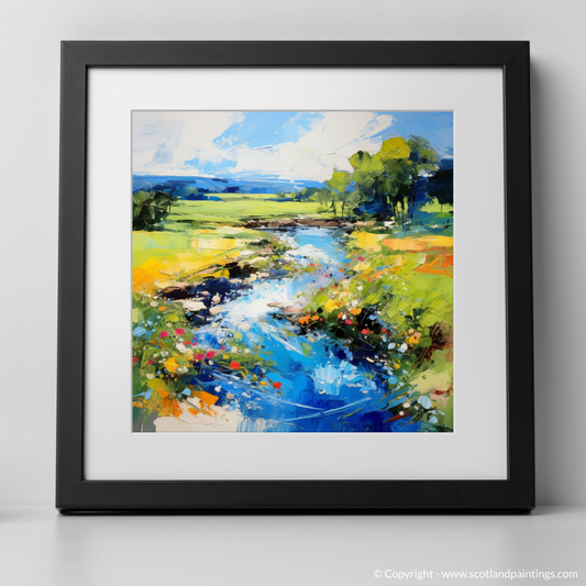 Art Print of River Carron, Ross-shire in summer with a black frame