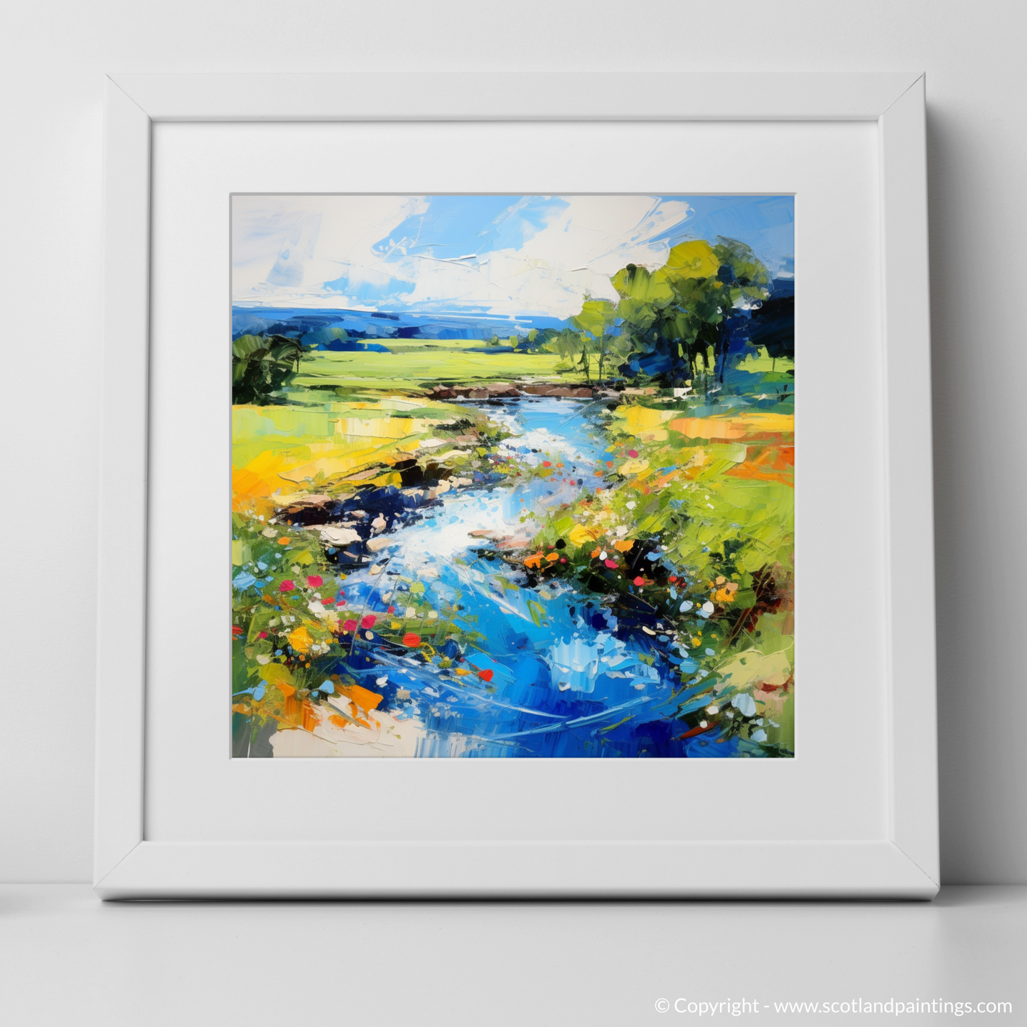 Art Print of River Carron, Ross-shire in summer with a white frame