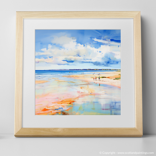 Art Print of Nairn Beach, Nairn in summer with a natural frame