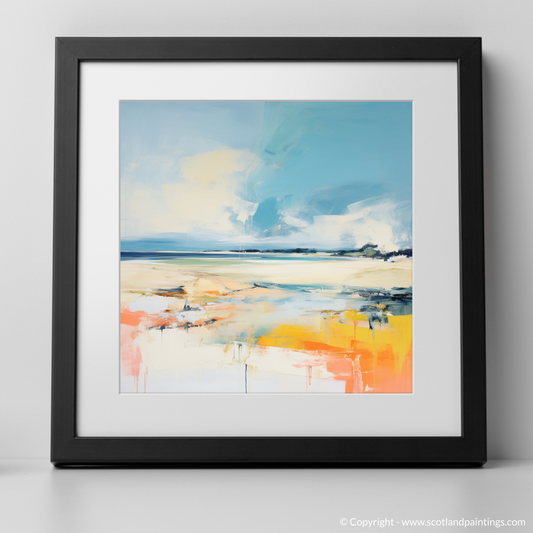 Art Print of Nairn Beach, Nairn in summer with a black frame