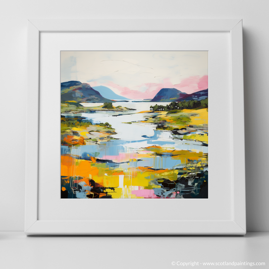 Art Print of Loch Morar, Highlands in summer with a white frame