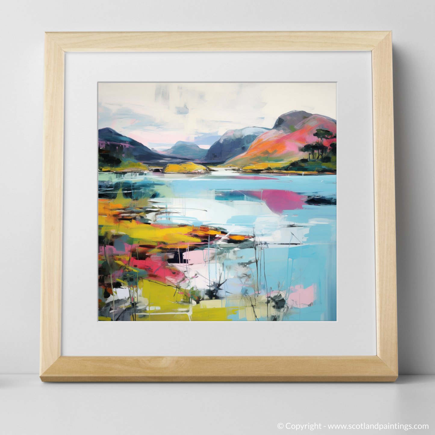 Art Print of Loch Morar, Highlands in summer with a natural frame