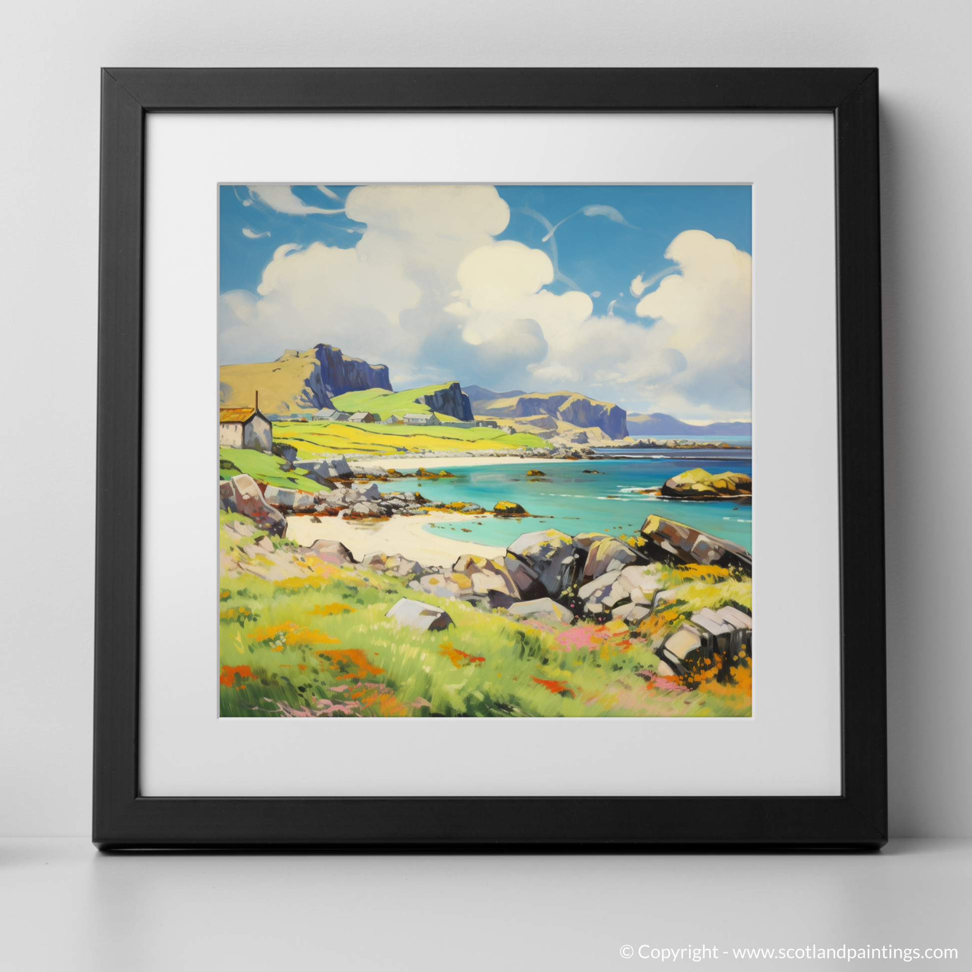 Art Print of Isle of Mull, Inner Hebrides in summer with a black frame