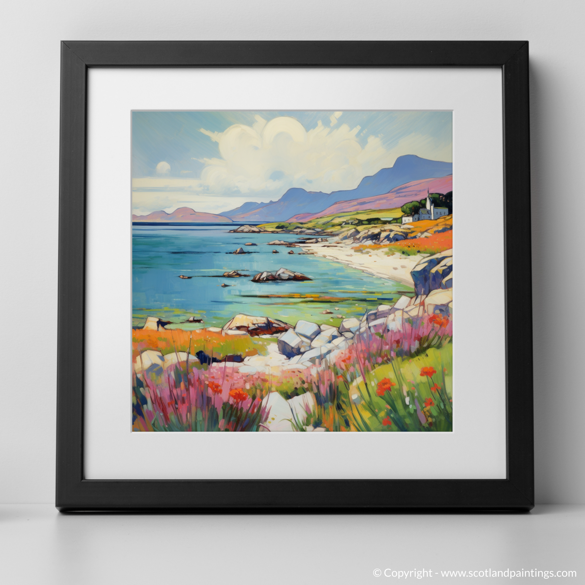 Art Print of Isle of Mull, Inner Hebrides in summer with a black frame