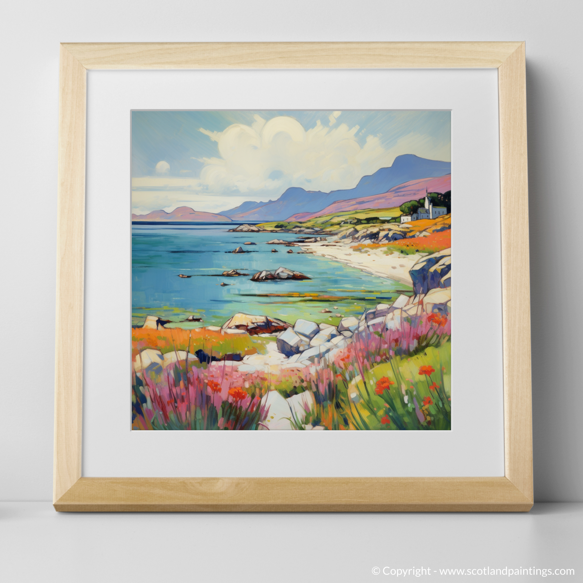 Art Print of Isle of Mull, Inner Hebrides in summer with a natural frame
