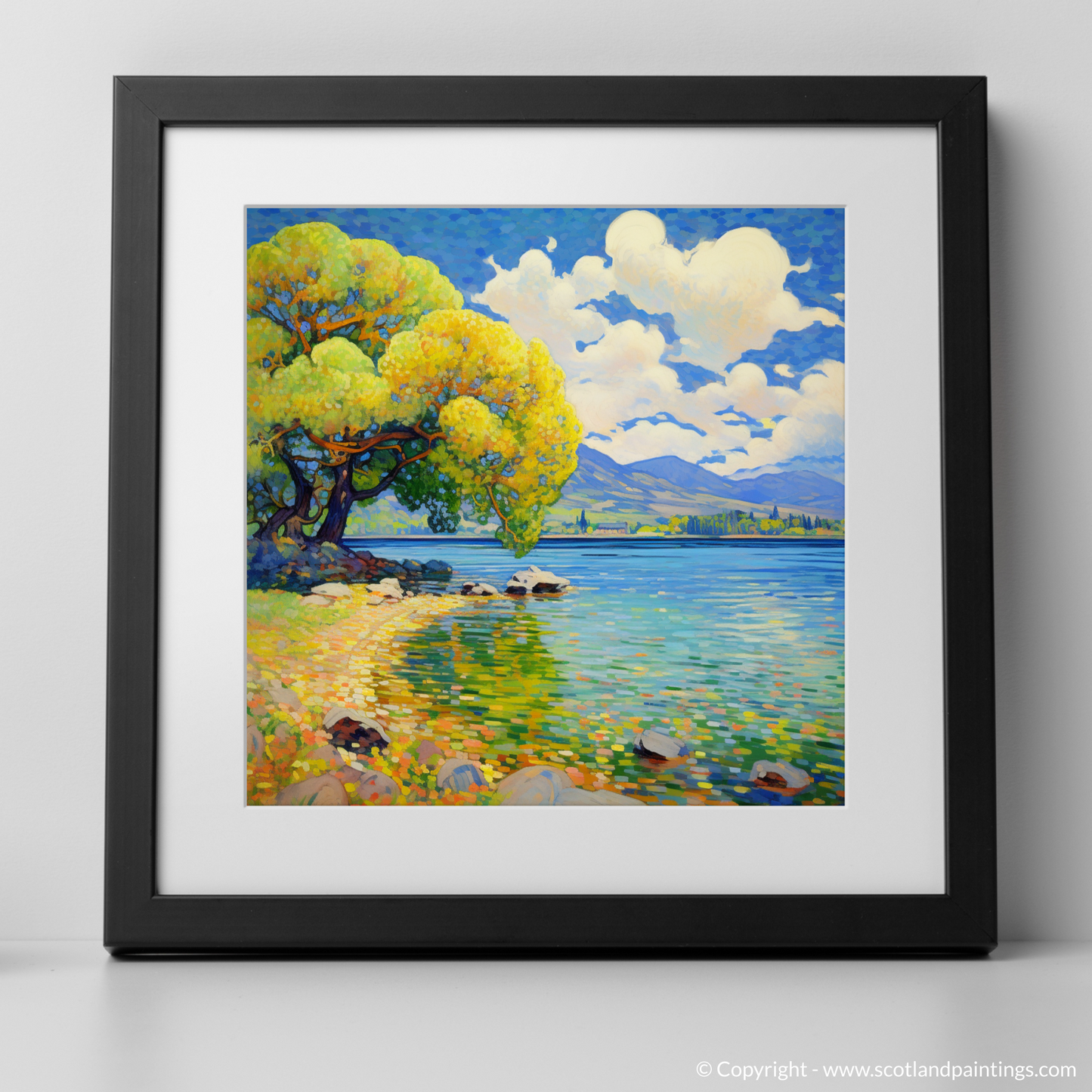 Painting and Art Print of Loch Lomond in summer. Summer Serenade at Loch Lomond.