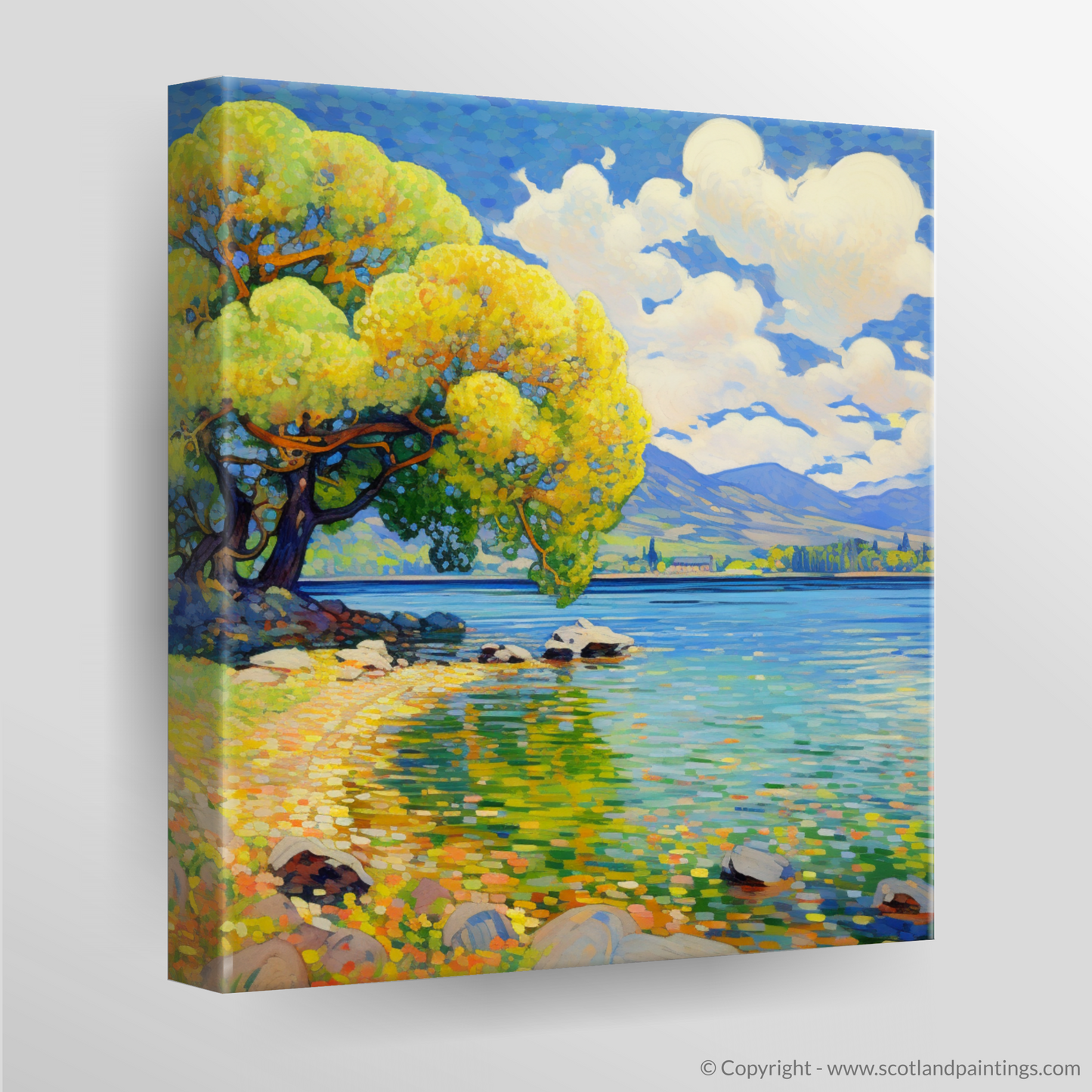 Painting and Art Print of Loch Lomond in summer. Summer Serenade at Loch Lomond.