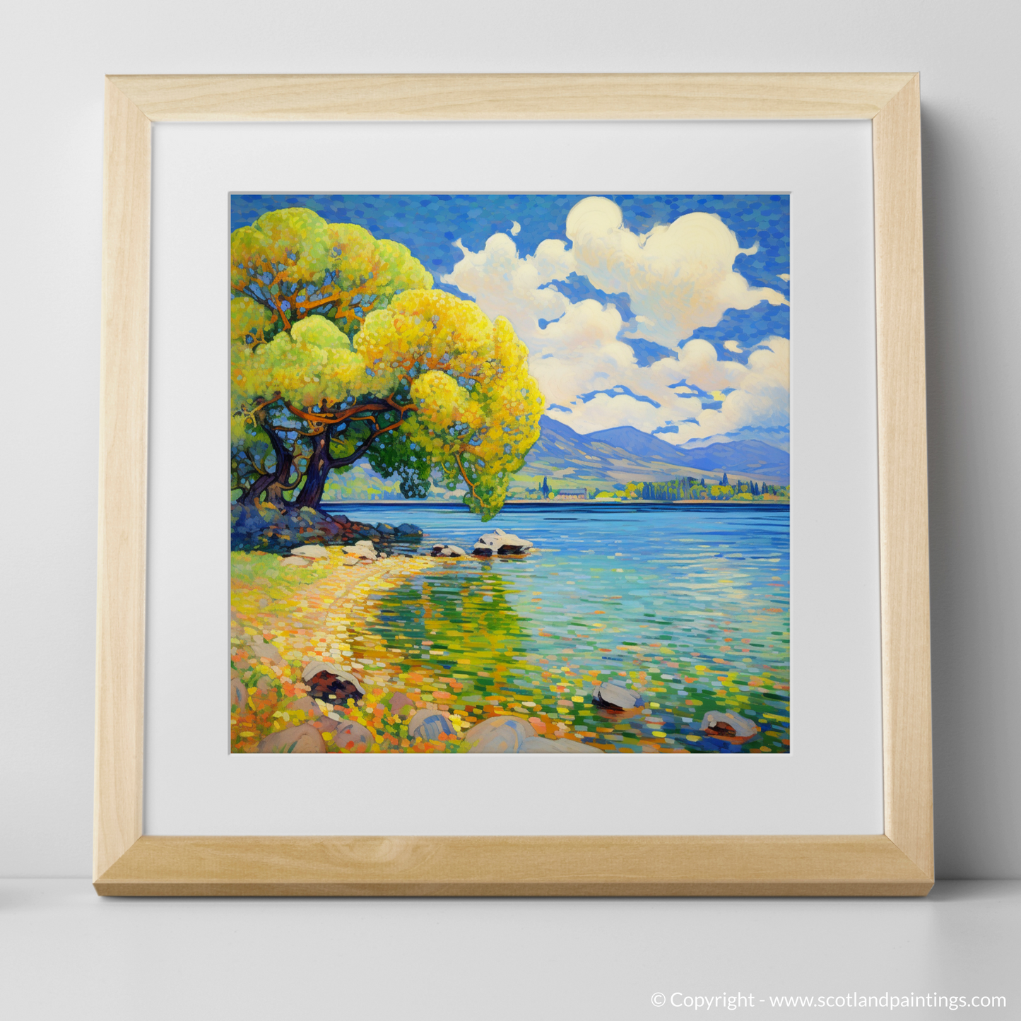 Painting and Art Print of Loch Lomond in summer. Summer Serenade at Loch Lomond.