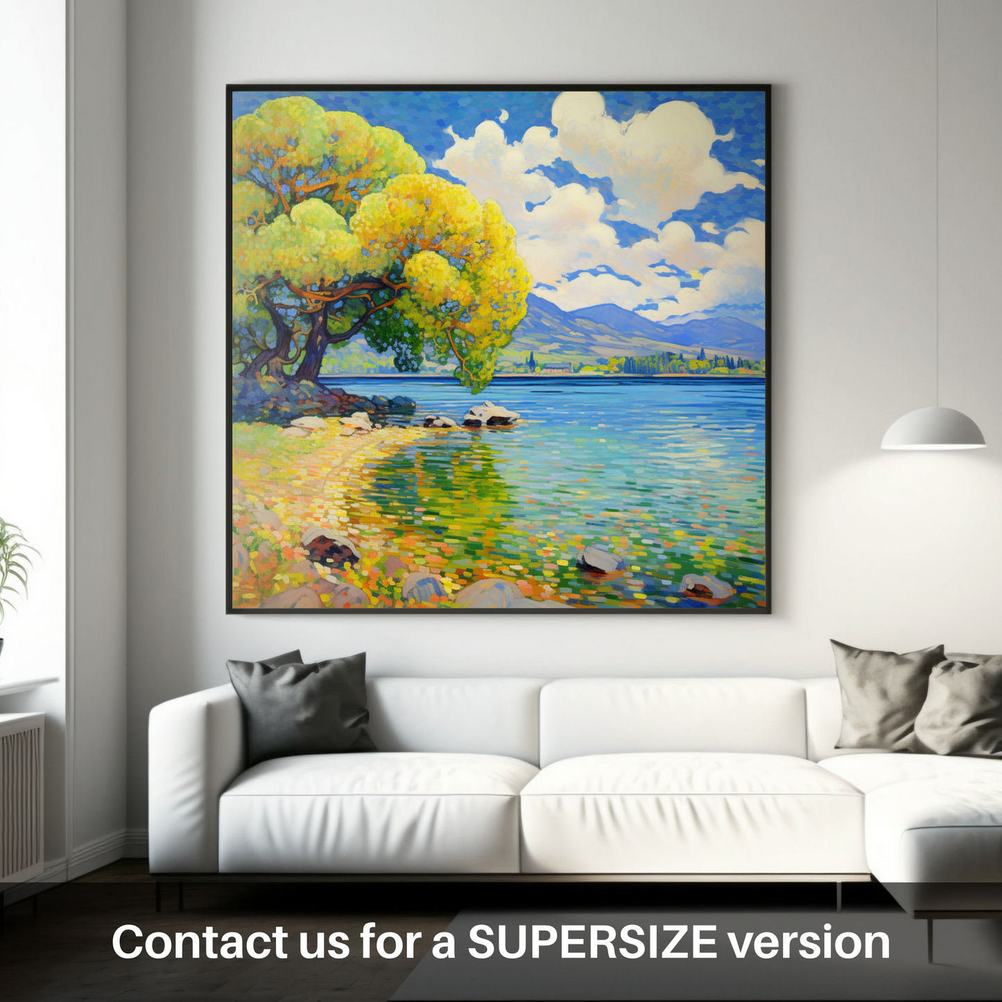 Painting and Art Print of Loch Lomond in summer. Summer Serenade at Loch Lomond.